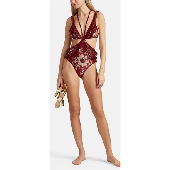 Zimmermann ruffle trim swimsuit AU 0 - Picture 5 of 10